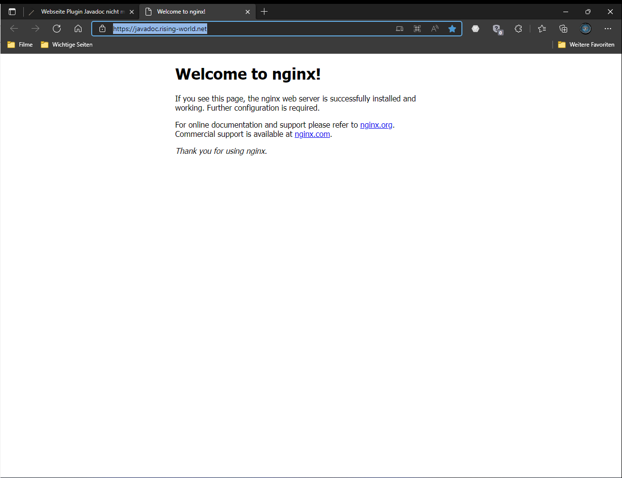 Nginx url. Nginx web Server successfully installed. Nginx/1.25.1. Nginx/1.18.0 (Ubuntu).